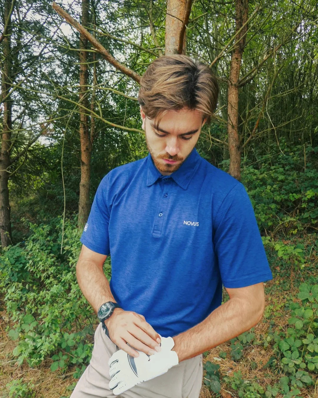 NOVUS GOLF Links Performance Polo - Blue Marl