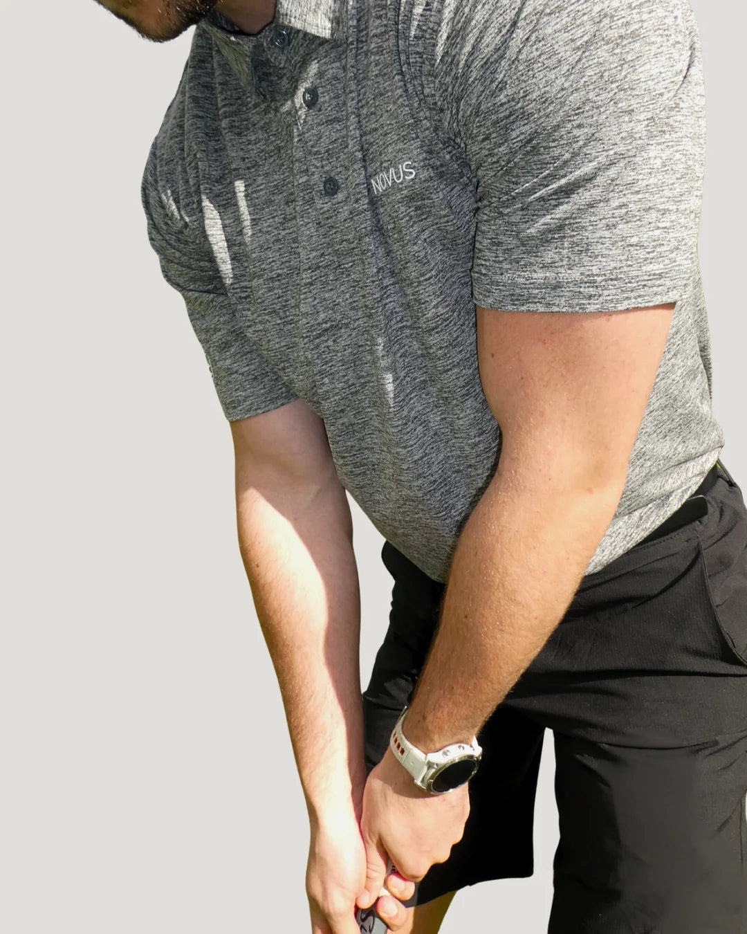 NOVUS GOLF Links Performance Polo - Grey Marl