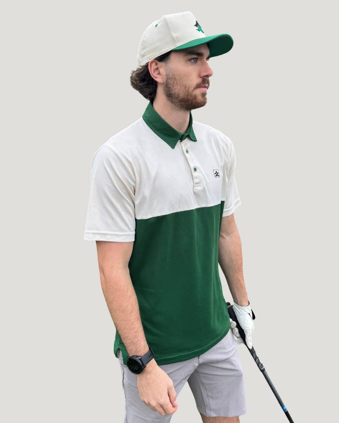 NOVUS GOLF Heritage Polo - Masters Green / Off White