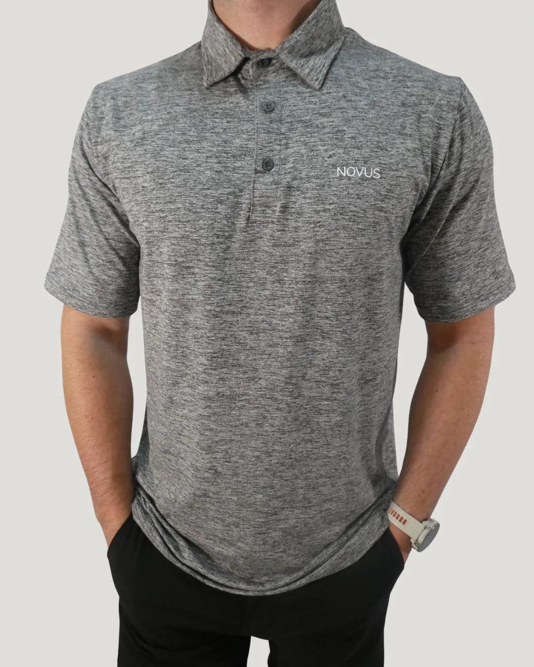 NOVUS GOLF Links Performance Polo - Grey Marl