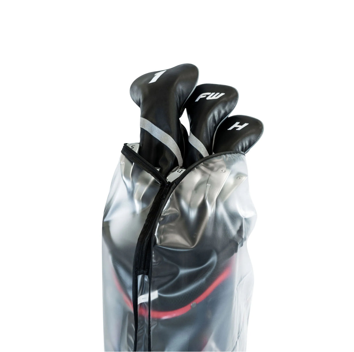 Clear Rain Cape with Top Zip Black