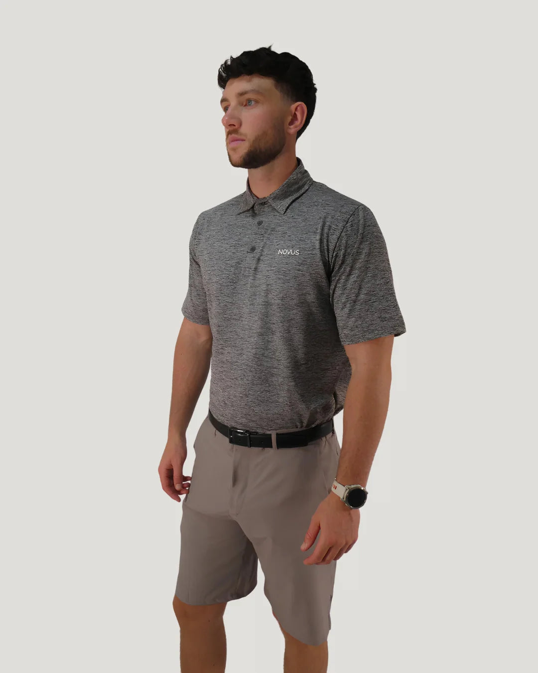 NOVUS GOLF Links Performance Polo - Grey Marl
