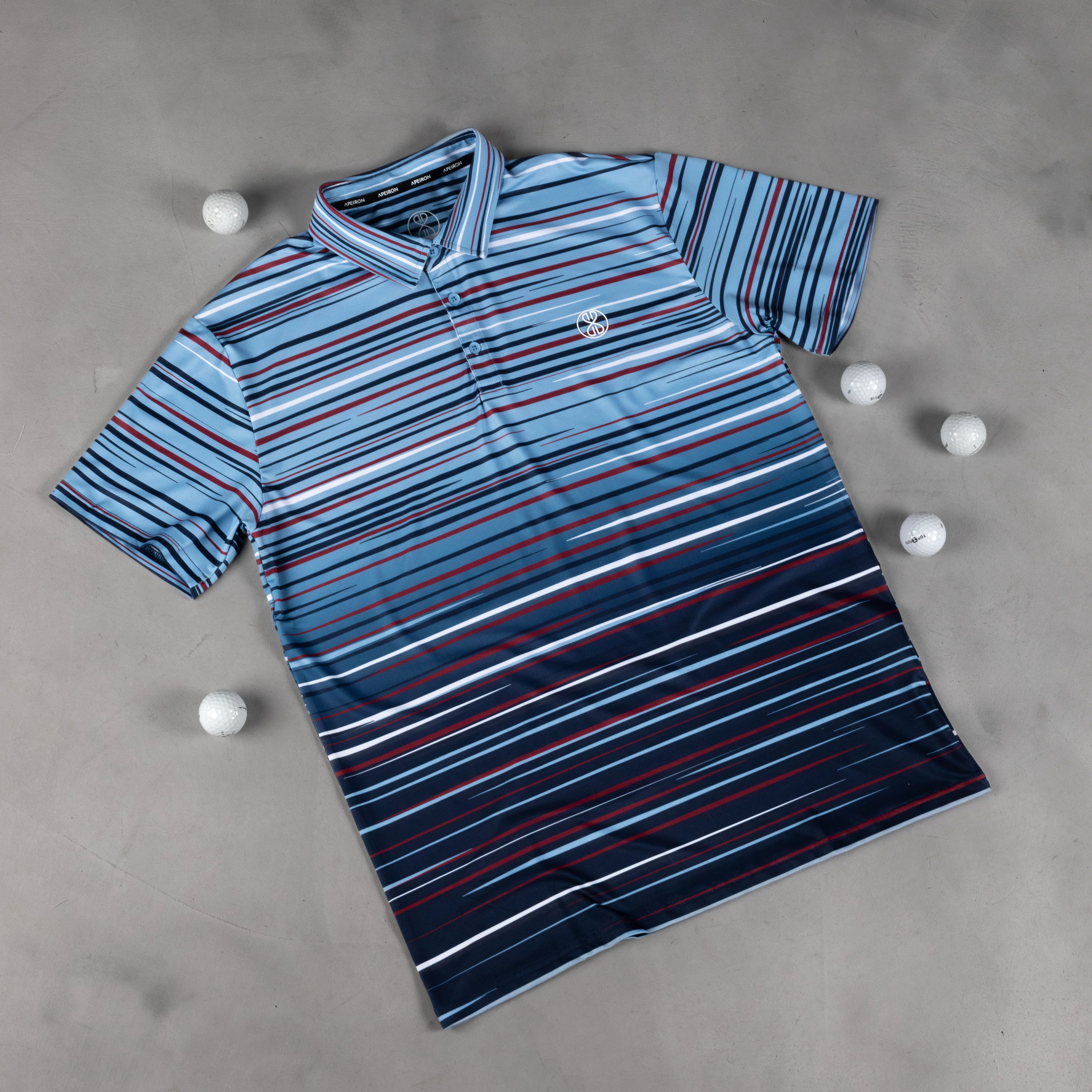 Apeiron Ethos Ember Blue Men's Golf Polo Shirt