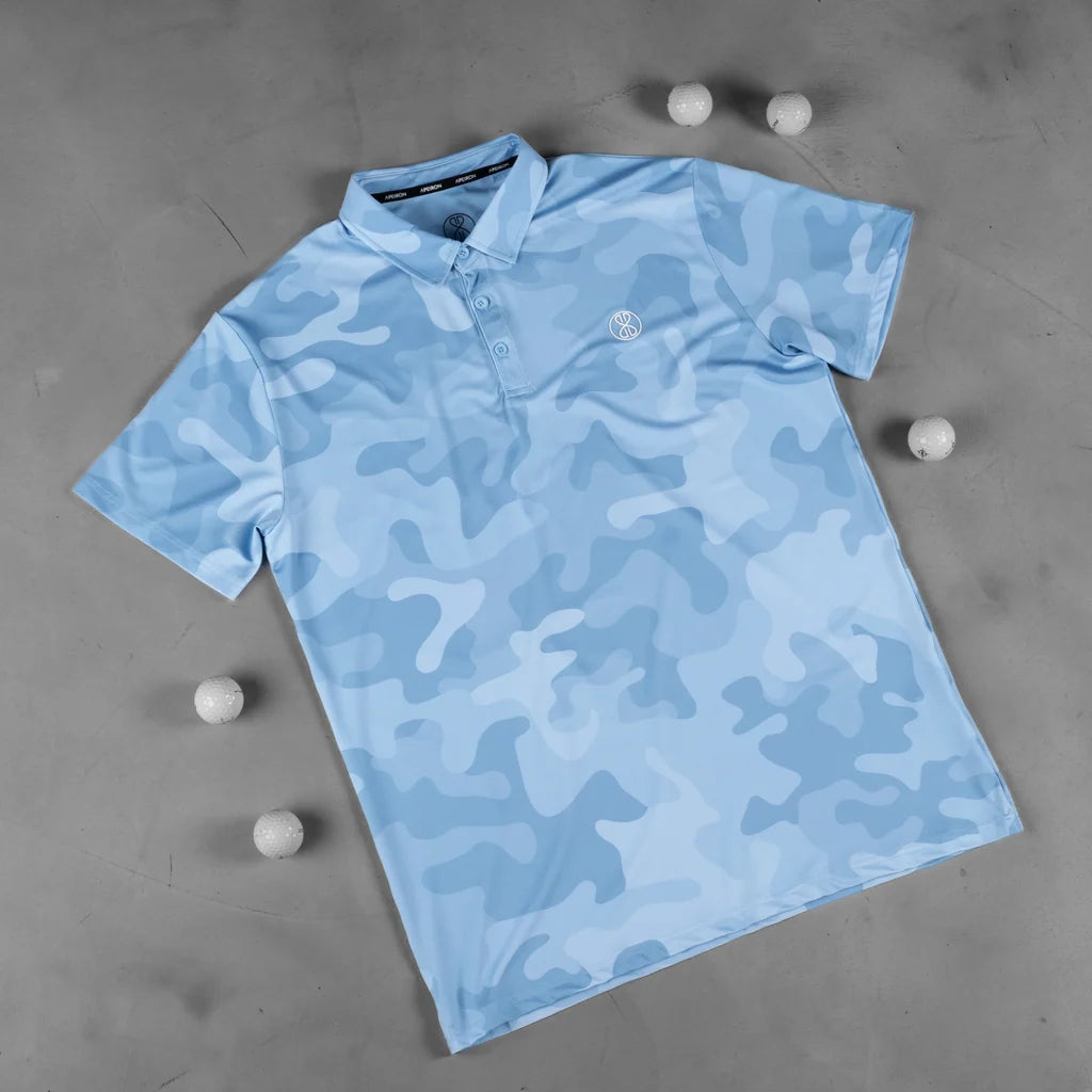 Apeiron Aether Iced Blue Men's Golf Polo Shirt