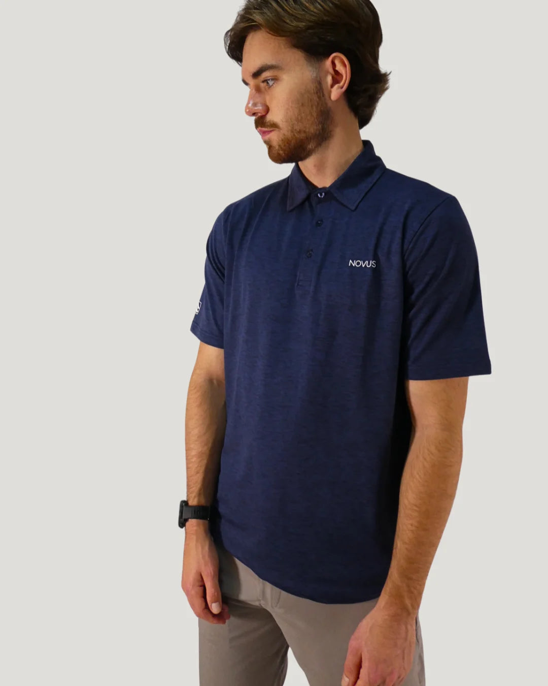 NOVUS GOLF Links Performance Polo - Blue Marl