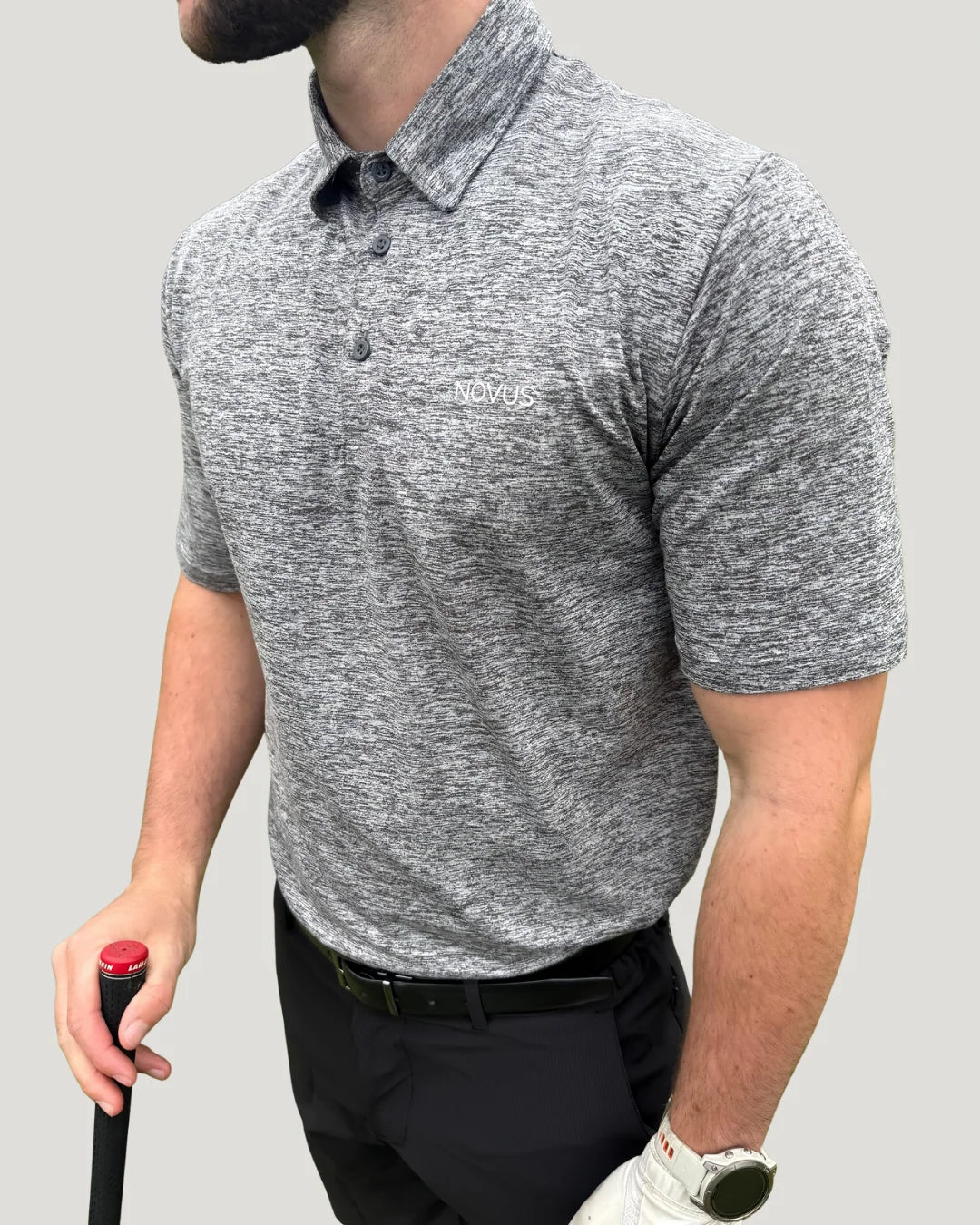 NOVUS GOLF Links Performance Polo - Grey Marl