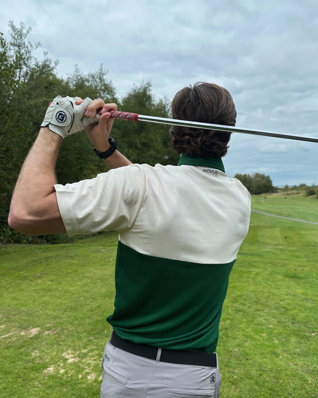 NOVUS GOLF Heritage Polo - Masters Green / Off White