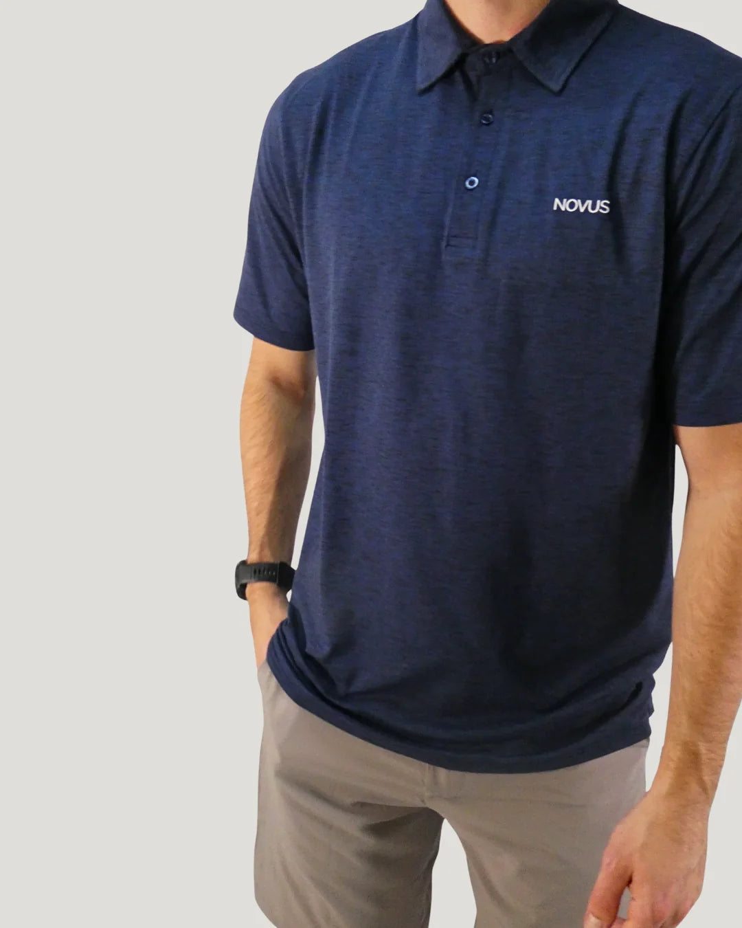 NOVUS GOLF Links Performance Polo - Blue Marl