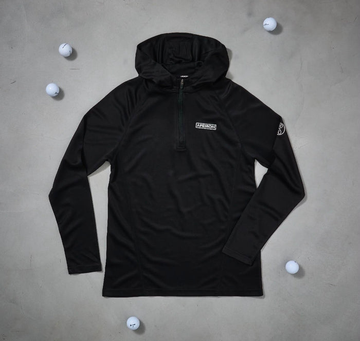 Apeiron Black Hooded Quarter Zip