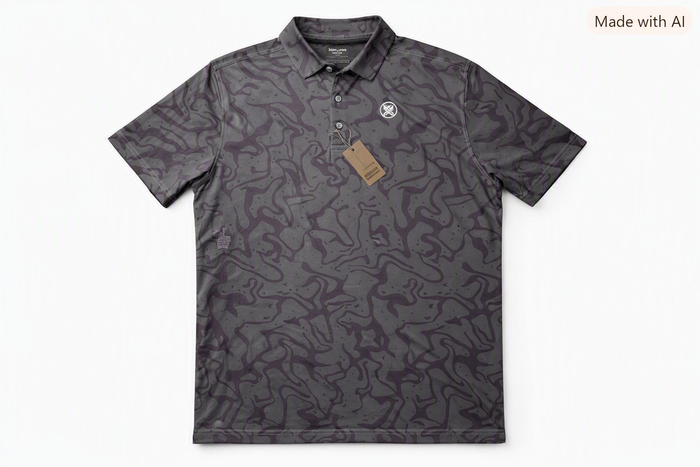 Apeiron Aether Flow Green Splash Men's Polo Shirt
