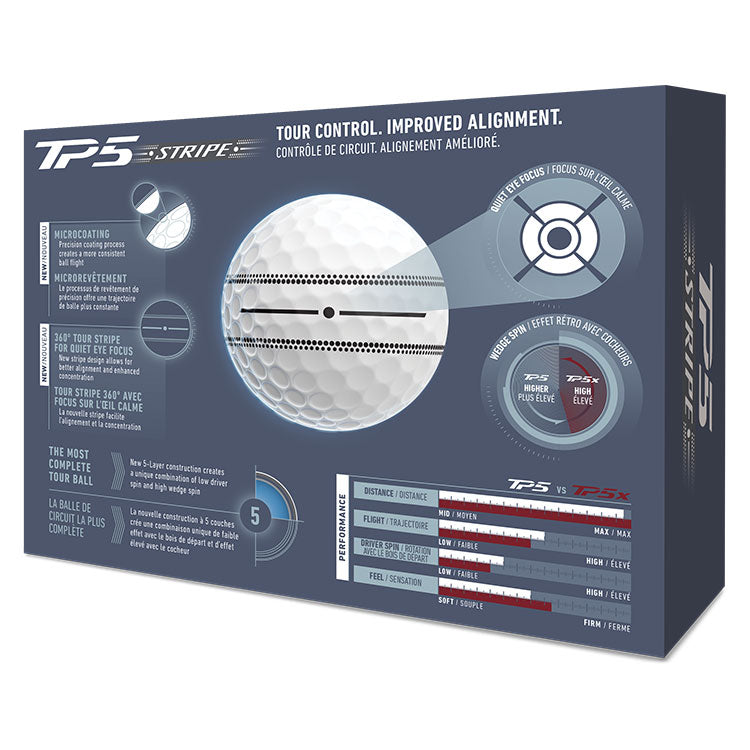 TAYLORMADE TP5 STRIPE 12 GOLF BALL PACK (2026 MODEL)